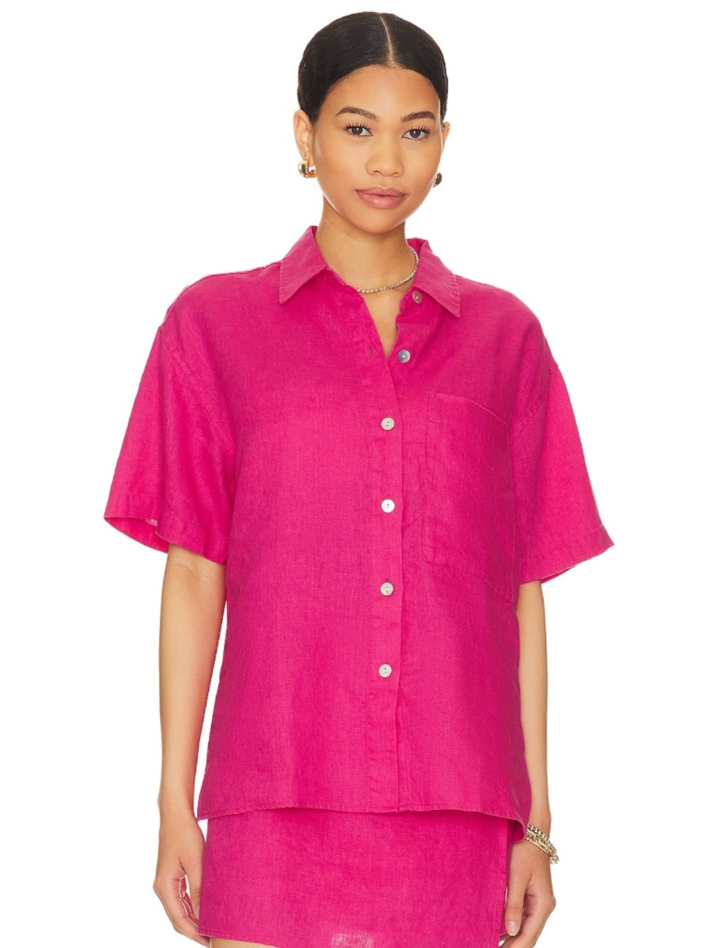 Rails Hot Pink Mackinley Raspberry Short Sleeves Shirt Large